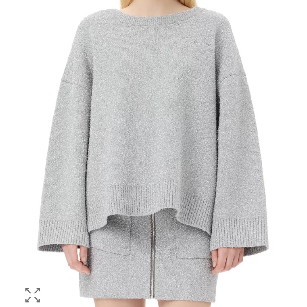Women's Metallic Gray Sweater